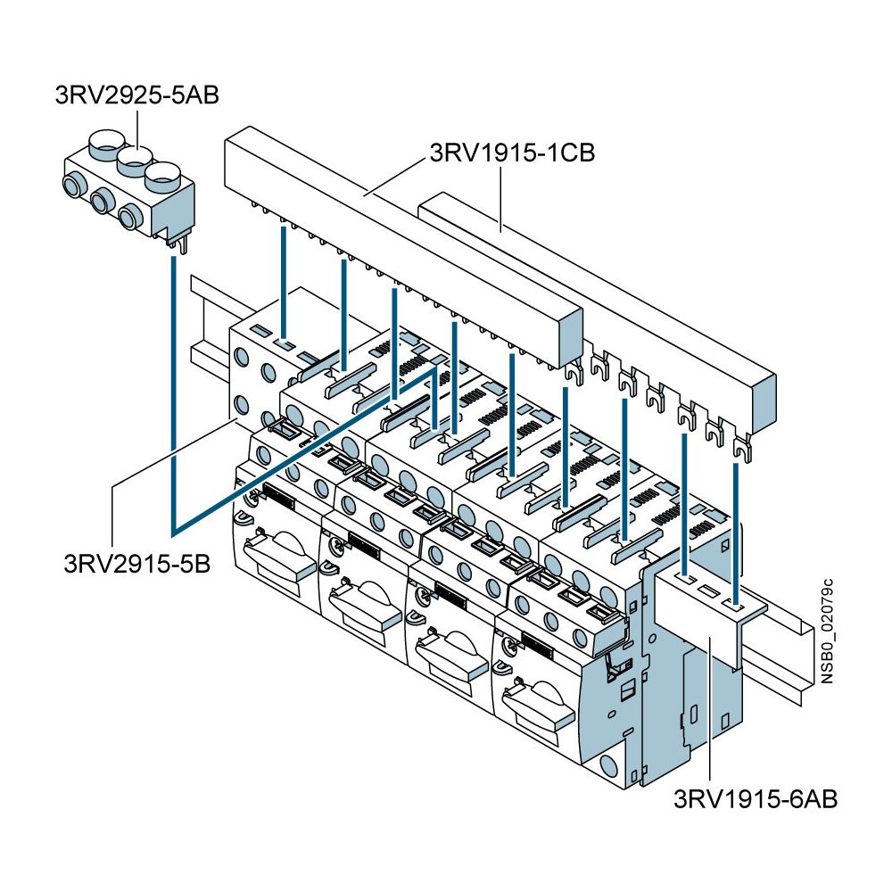 Siemens 3-Phasen-Sammelschiene 3RV19151DB Teilungsabstand 45mm für Leistungsschalte... SIEMENS-3RV19151DB 4011209504646 (Abb. 6)