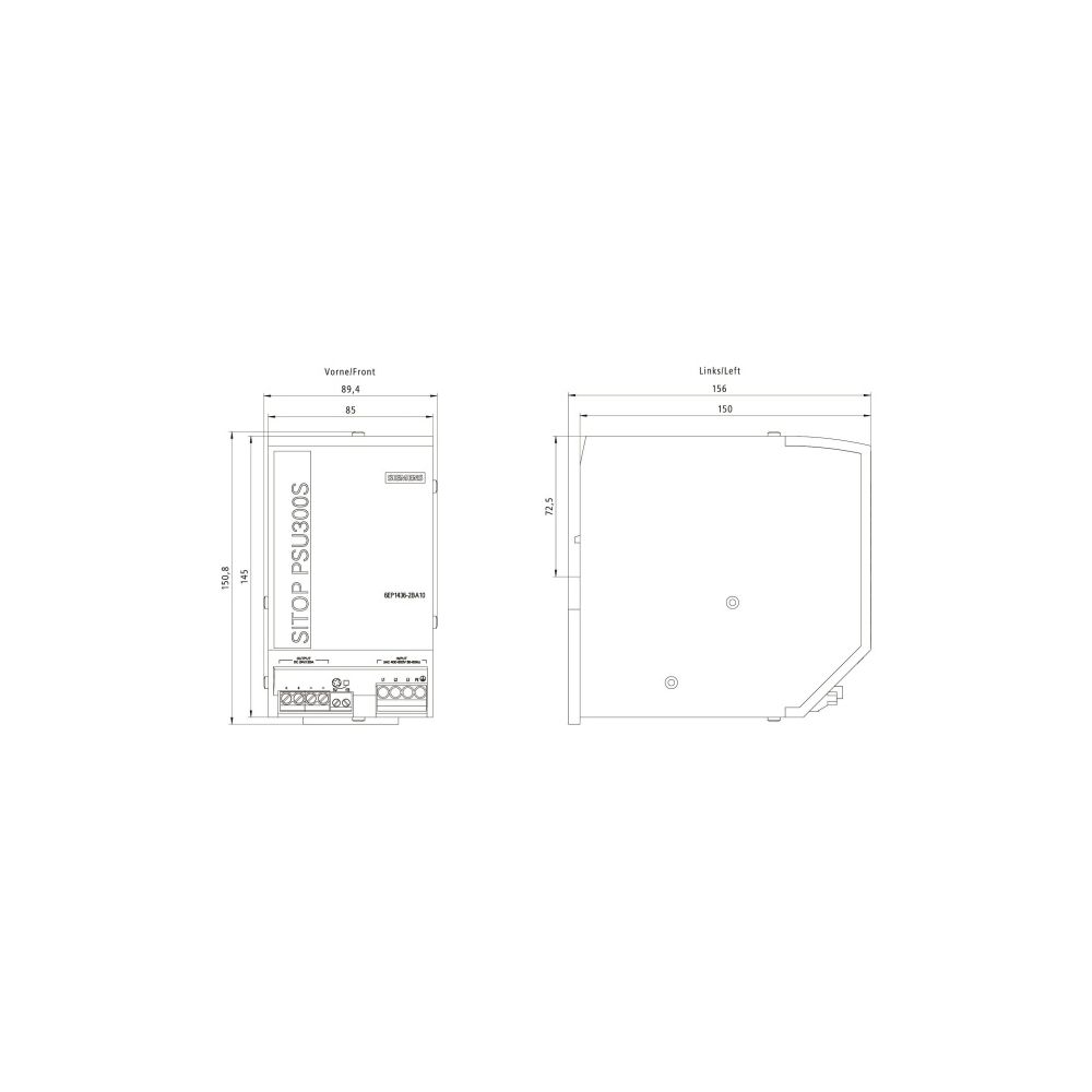 Siemens SITOP PSU300S Stromversorgung 24V 20A 480W 3-phasig Schraubanschluss IP20... SIEMENS-6EP14362BA10 4025515151388 (Abb. 4)