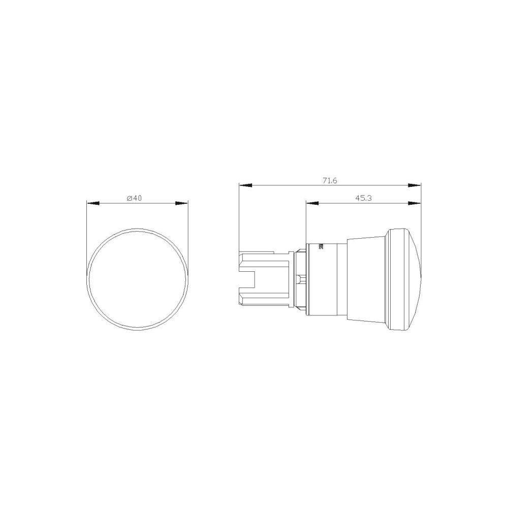Siemens SIRIUS ACT Not-Halt-Pilzdrucktaster 22,3mm rund rot 40mm Zug-Entriege... SIEMENS-3SU10001HA200AA0 4011209937185 (Abb. 3)
