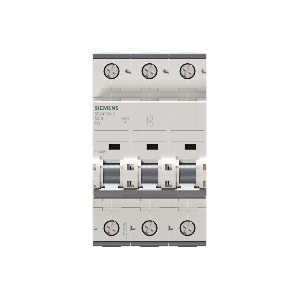 Siemens Leitungsschutzschalter 5SY43066 3-polig Charakteristik B 6A 10kA Einbautiefe ... SIEMENS-5SY43066 4001869181745 (Abb. 3)