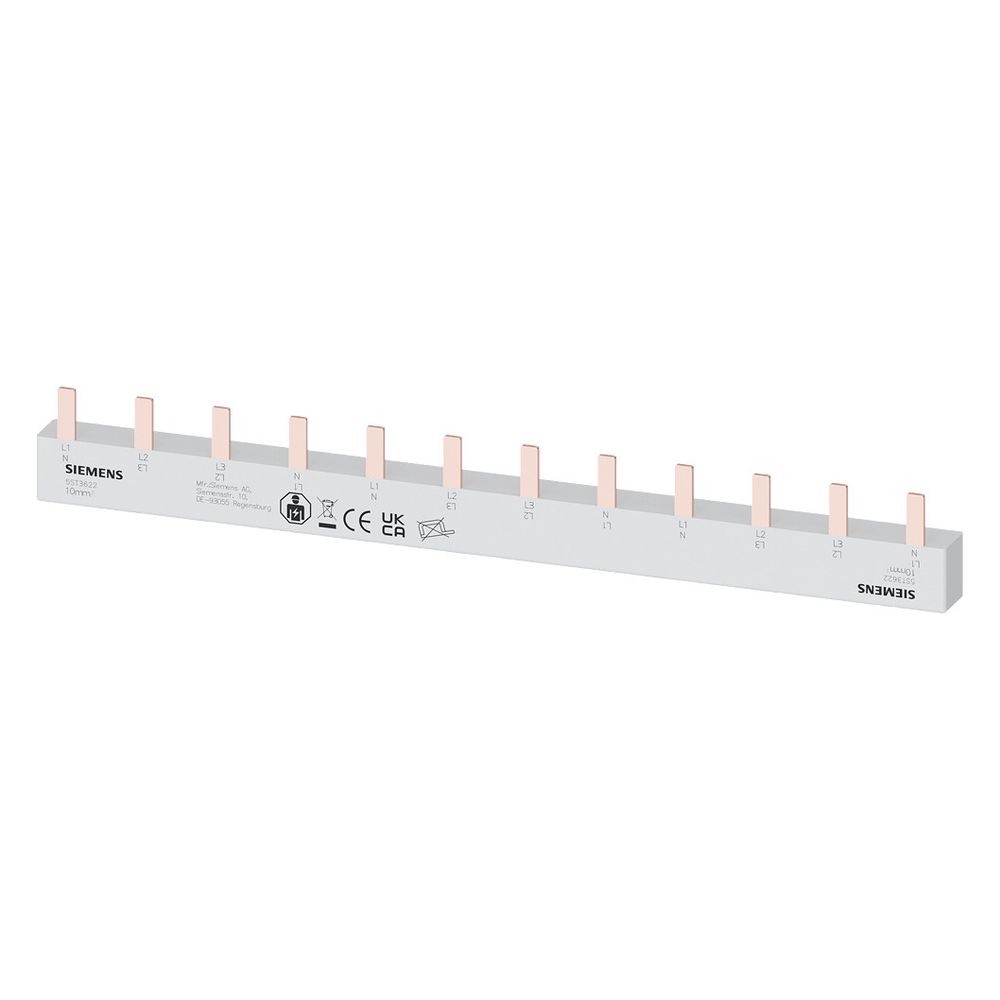 Siemens Stiftsammelschiene 10mm2 4-phasig 12TE 210mm berührungssicher 5ST3622... SIEMENS-5ST3622 4001869318387 (Abb. 3)