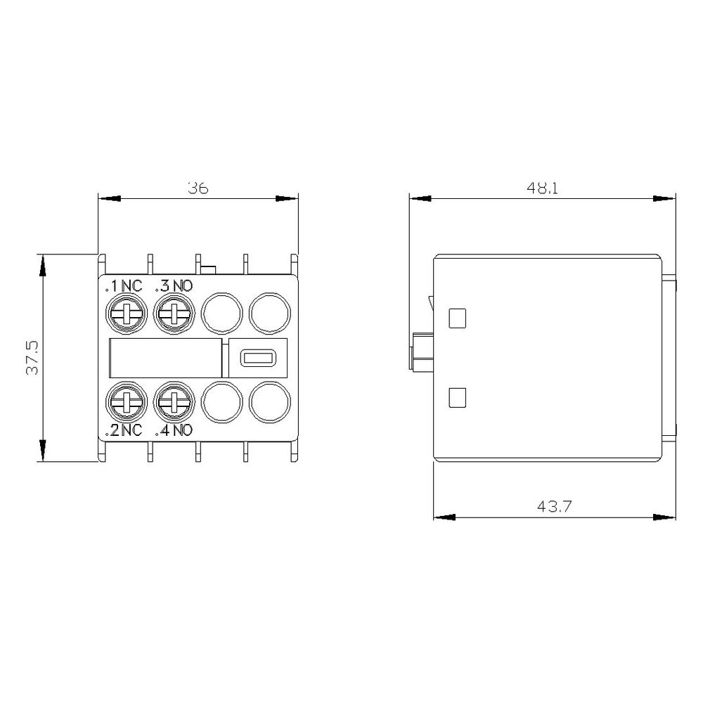 Siemens 3RH29111HA11 Hilfsschalterblock 1S+1Ö S00/S0 front Schraubanschluss... SIEMENS-3RH29111HA11 4011209829381 (Abb. 6)
