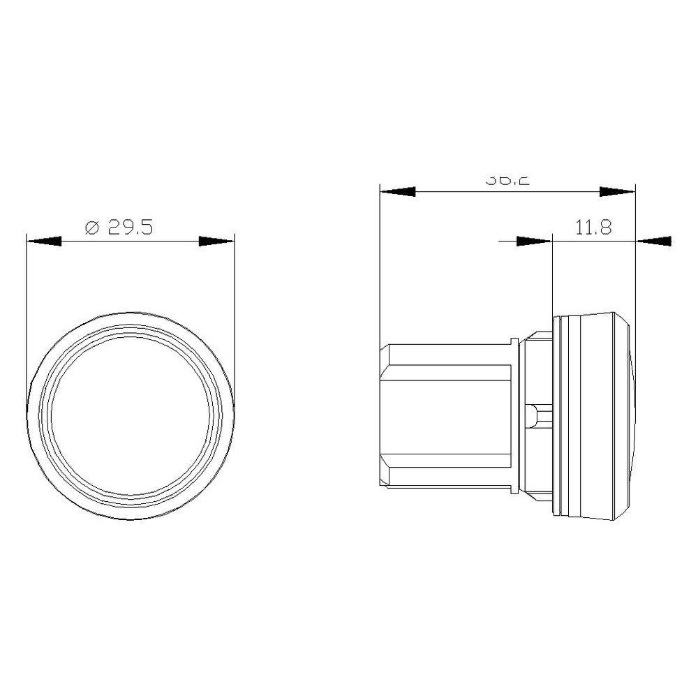 Siemens Leuchtmelder rund hoch weiß 22,3mm IP67/IP69K Kunststoff schwarz 3SU1... SIEMENS-3SU10516AA600AA0 4011209946460 (Abb. 5)