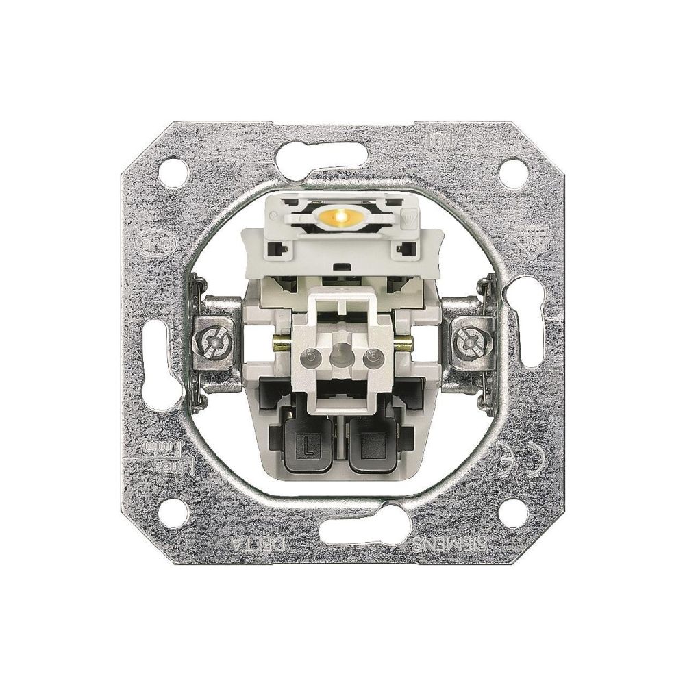 Siemens DELTA Kontrollschalter Wechselschalter 10A 250V Unterputz mit Glimmlampe 70x70... SIEMENS-5TA2108 4001869037998 (Abb. 2)