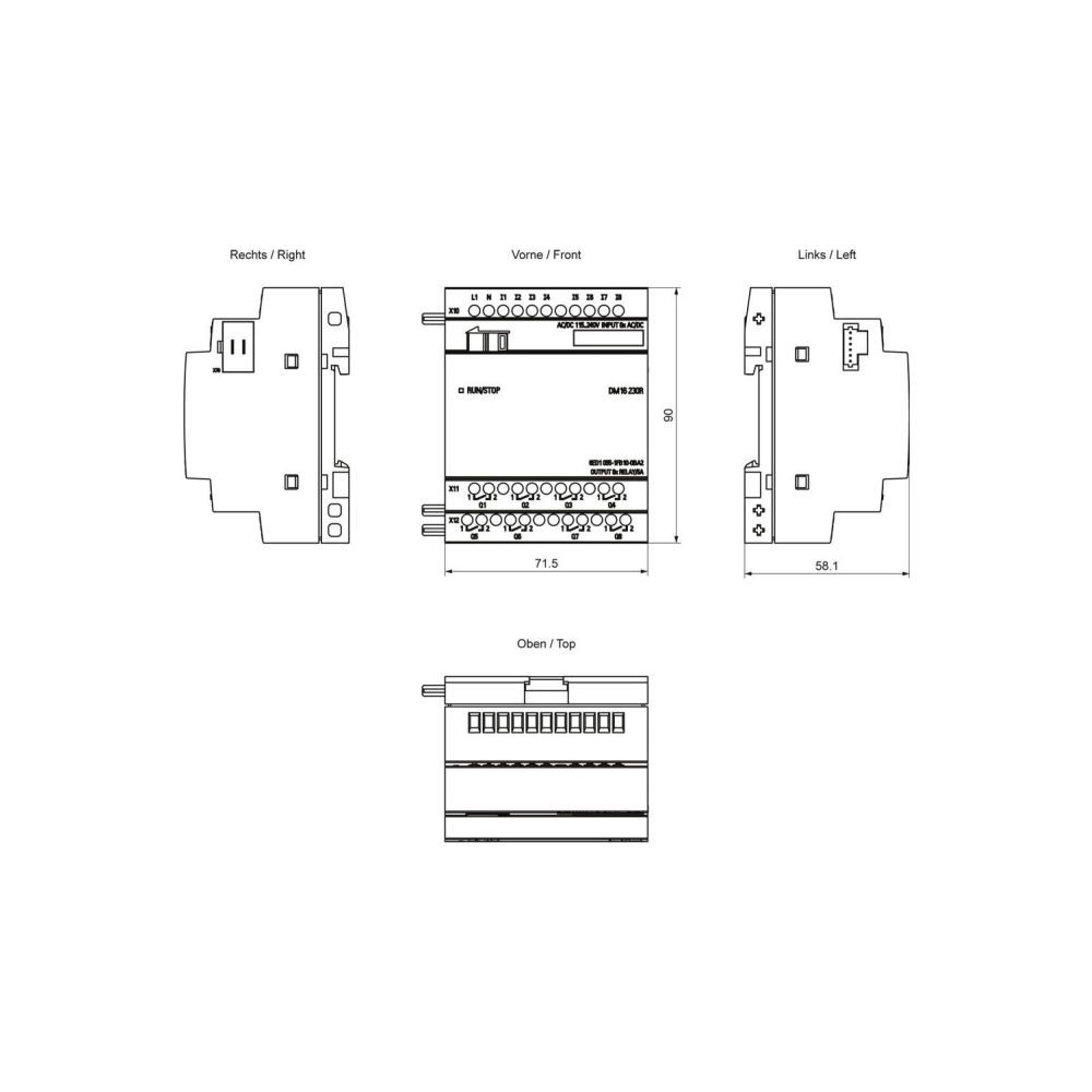Siemens LOGO! DM16 230R Erweiterungsmodul 8DE/8DA Relais 90x71,5x58mm 6ED1055... SIEMENS-6ED10551FB100BA2 4034106029463 (Abb. 2)