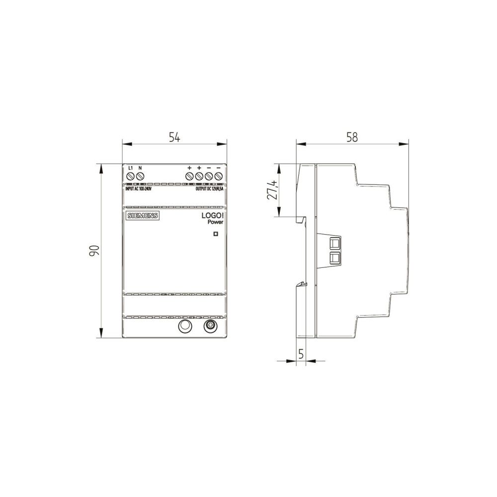 Siemens LOGO!Power Stromversorgung 12V 4,5A 54W IP20 Tragschienenmontage 6EP3... SIEMENS-6EP33226SB000AY0 4025515154815 (Abb. 5)