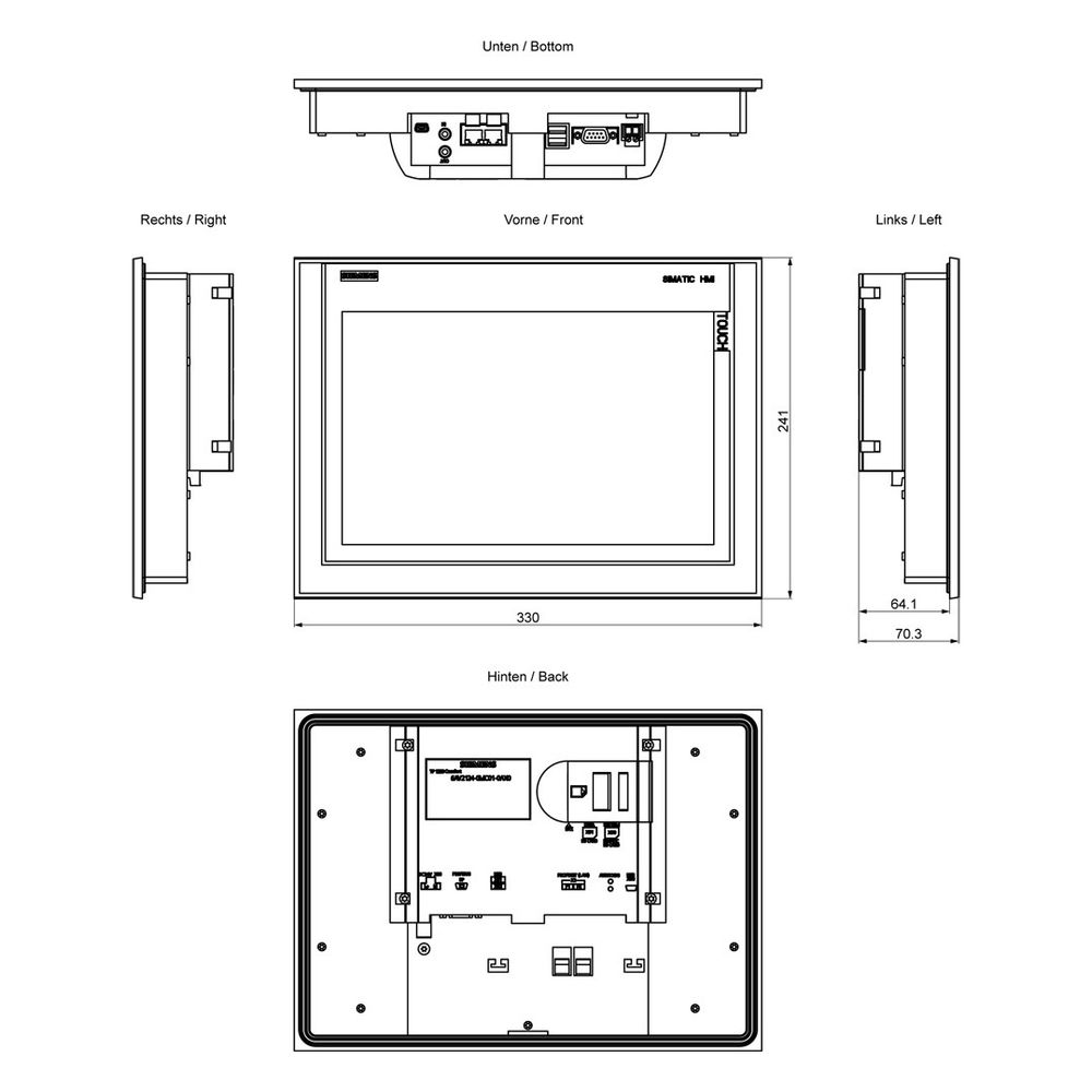 Siemens SIMATIC TP1200 Comfort Panel 12,1" TFT Widescreen 1280x800 IP65 19,2-... SIEMENS-6AV21240MC010AX0 4025515079002 (Abb. 5)