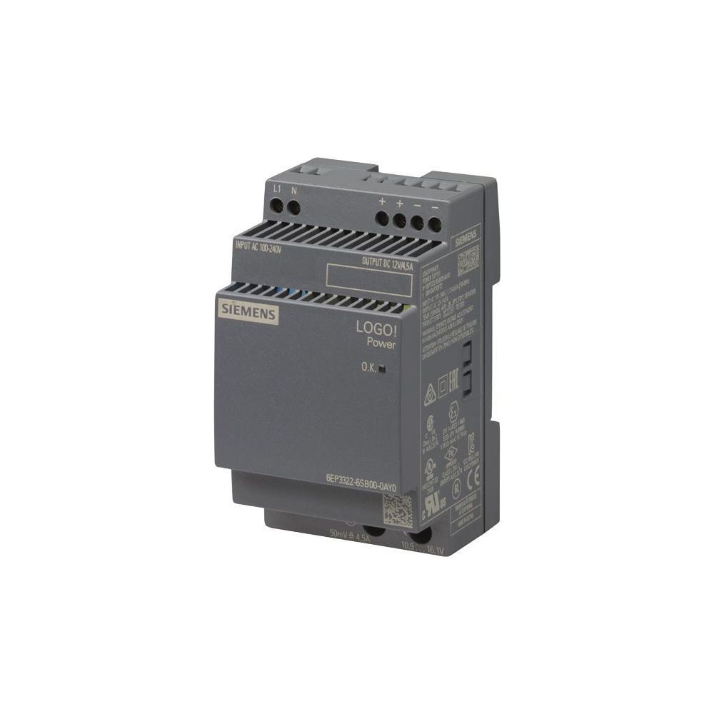 Siemens LOGO!Power Stromversorgung 12V 4,5A 54W IP20 Tragschienenmontage 6EP3... SIEMENS-6EP33226SB000AY0 4025515154815 (Abb. 2)