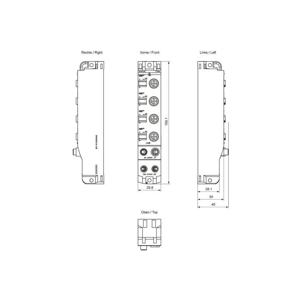 Siemens SIMATIC ET 200AL CM 4x IO-Link Kommunikationsmodul 4xM12 IP67 30x159x... SIEMENS-6ES71475JD000BA0 4047623403531 (Abb. 2)