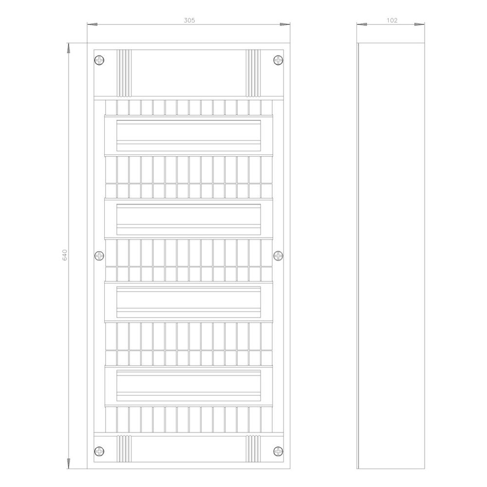 Siemens SIMBOX XL Aufputz-Kleinverteiler 4-reihig 12TE IP30 640x305x99mm 8GB5048-0K... SIEMENS-8GB50480KM 4001869461748 (Abb. 6)