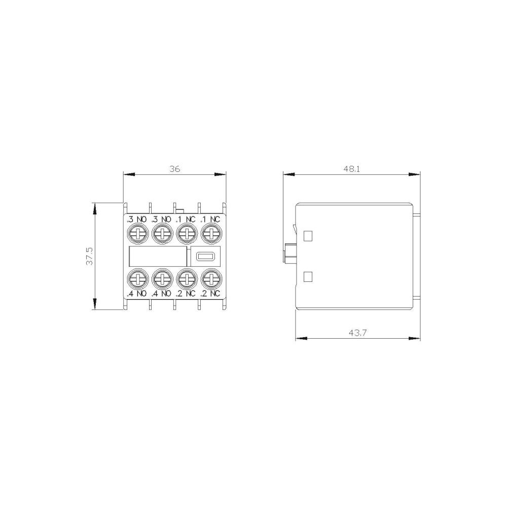 Siemens Hilfsschalterblock 2 Schließer 2 Öffner 6 A Schraubanschluss für Schü... SIEMENS-3RH29111FA220MA0 4011209900783 (Abb. 2)