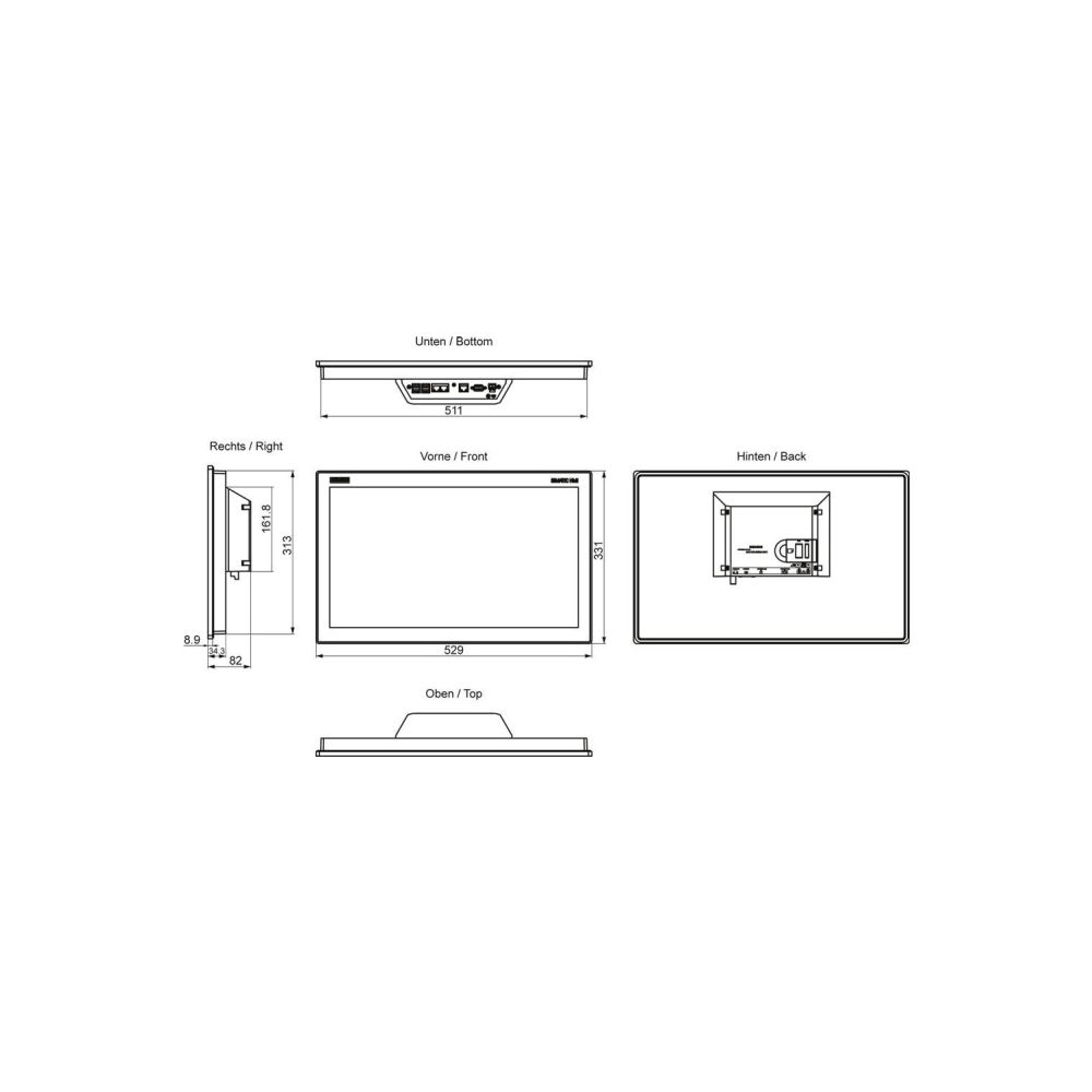 Siemens SIMATIC HMI MTP2200 Unified Comfort Panel 21,5" TFT Touch 1920x1080px... SIEMENS-6AV21283XB060AX1 4047618128050 (Abb. 3)