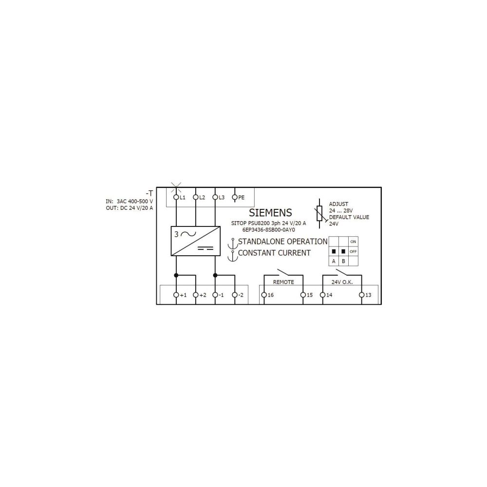 Siemens SITOP PSU8200 Stromversorgung 24V 20A 480W IP20 Schraubanschluss 125x... SIEMENS-6EP34368SB000AY0 4025515154440 (Abb. 4)