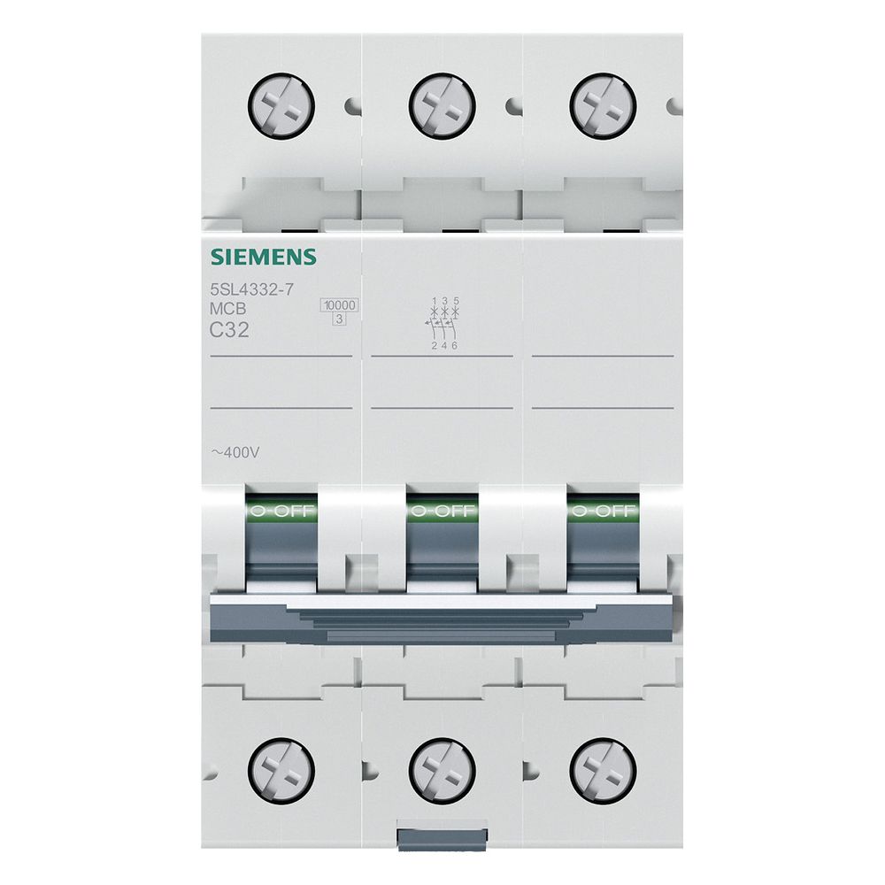 Siemens Leitungsschutzschalter 5SL4 3-polig C32A 10kA 400V IP20 5SL4332-7... SIEMENS-5SL4332-7 4001869440569 (Abb. 4)