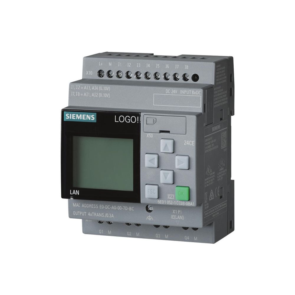 Siemens LOGO! 24 CE Logikmodul mit Display 8DE 4AE 4DA 24V DC 90x71,5x60mm 6E... SIEMENS-6ED10521CC080BA2 4034106034498 (Abb. 2)