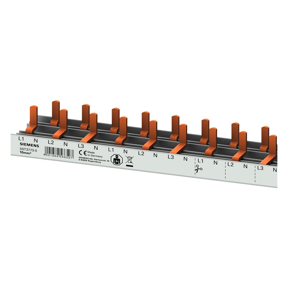 Siemens Stiftsammelschiene 10mm2 3p/N 1.000mm für AFDD-LS 5ST3773-0... SIEMENS-5ST3773-0 4001869566597 (Abb. 2)