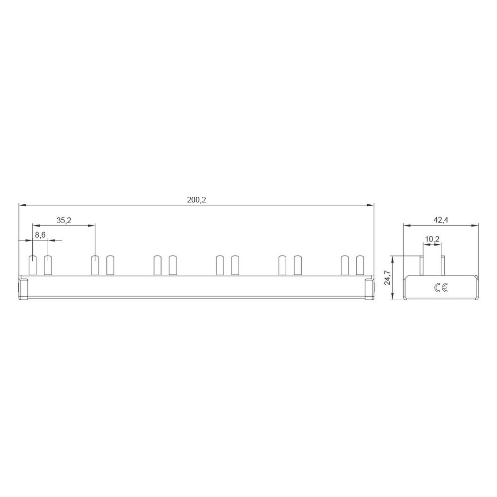 Siemens Stiftsammelschiene 10mm2 1p/N für 6x AFDD und 6x 1p FI/LS 12TE 5ST3676-0... SIEMENS-5ST3676-0 4001869566665 (Abb. 3)