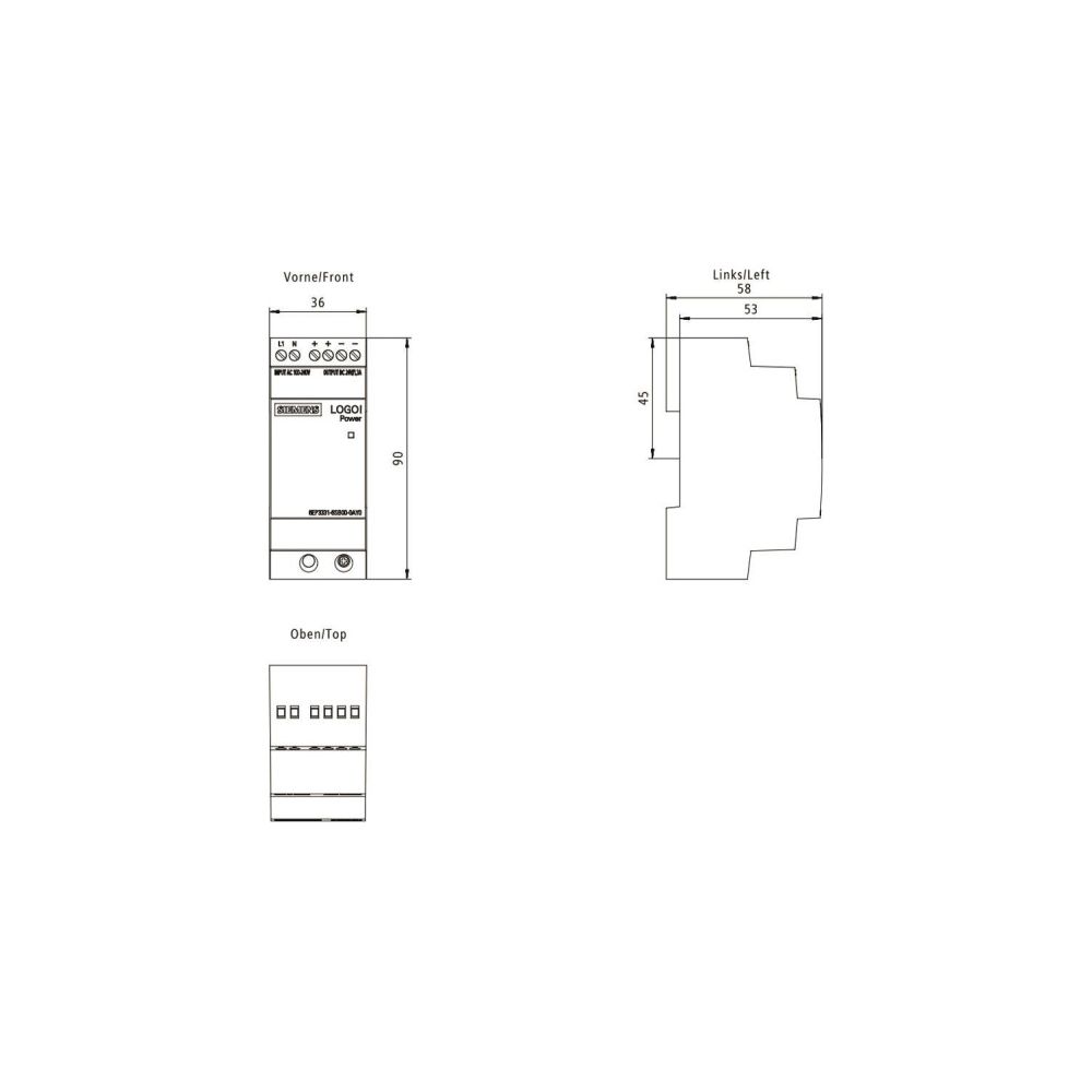 Siemens LOGO!Power Stromversorgung 24V 1,3A 31,2W IP20 90x36x53mm 6EP3331-6SB... SIEMENS-6EP33316SB000AY0 4025515154846 (Abb. 5)
