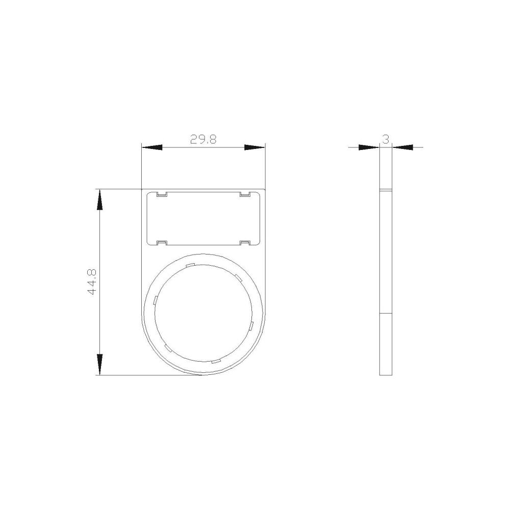 Siemens Schildträger flach abgerundet Schwarz für Schild 12,5x27mm 44,8x29,8m... SIEMENS-3SU19000AR100AA0 4011209963733 (Abb. 2)