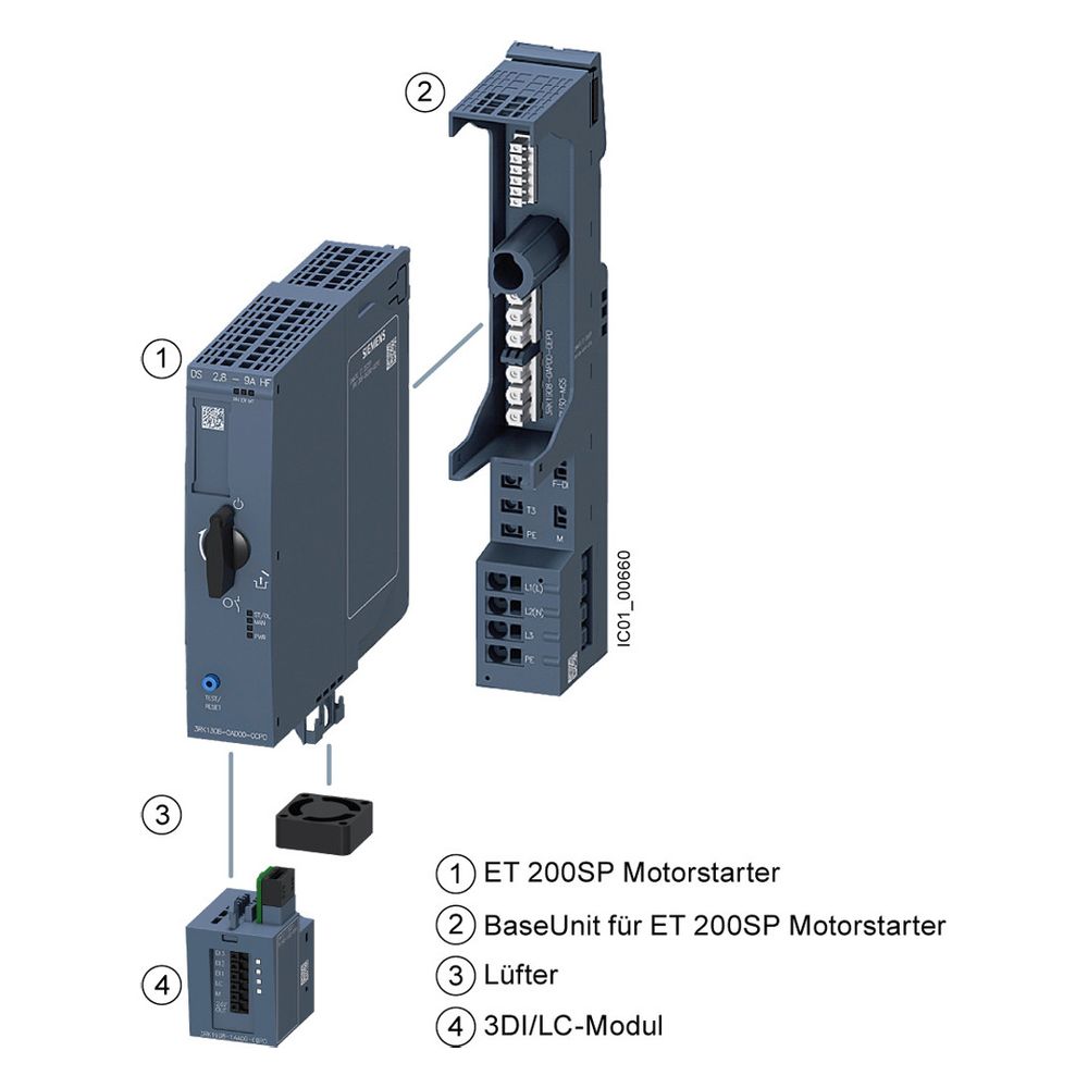 Siemens Base-Unit BU30-MS4 für ET 200SP Motorstarter 32A IP20 215x30x75mm 3RK... SIEMENS-3RK19080AP000DP0 4047621021348 (Abb. 4)