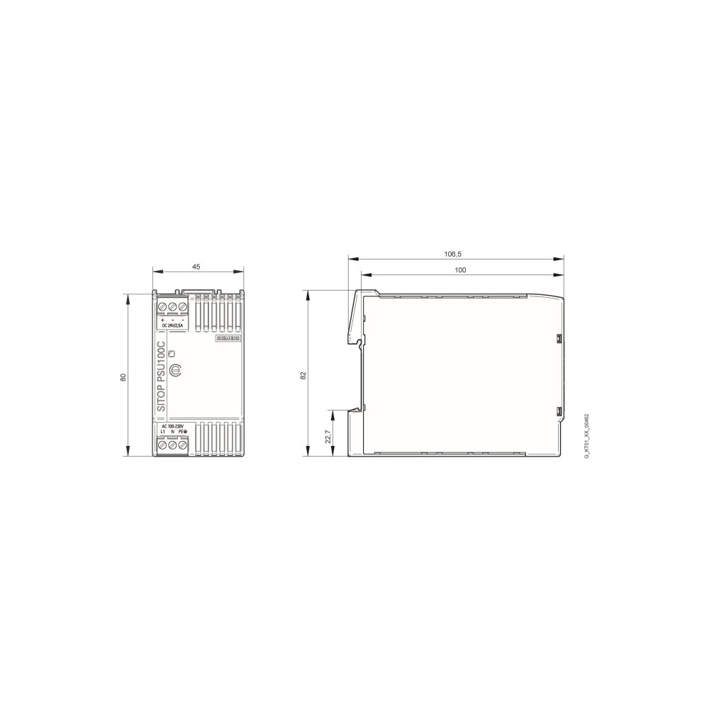 Siemens SITOP PSU100C Stromversorgung 24V 2,5A 60W geregelt Tragschienenmontage I... SIEMENS-6EP13325BA00 4025515152613 (Abb. 3)