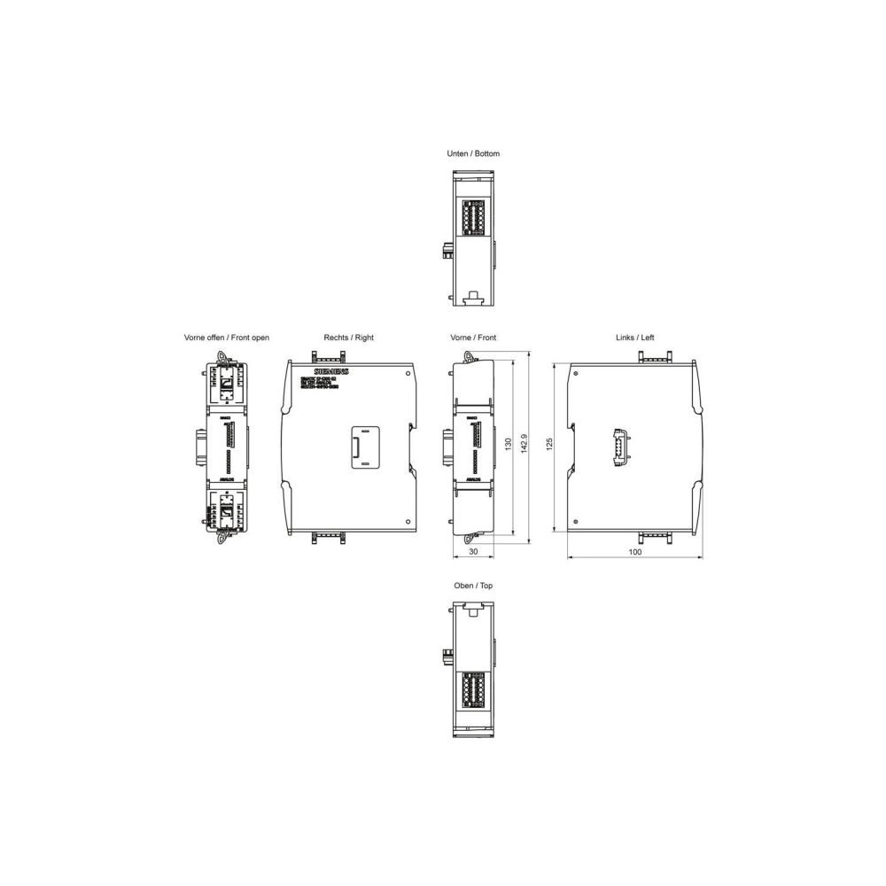 Siemens SIMATIC S7-1200 SM 1231 Analoges Eingangsmodul 8 Eingänge 13 Bit 125x... SIEMENS-6ES72314HF500XB0 4034106035891 (Abb. 2)