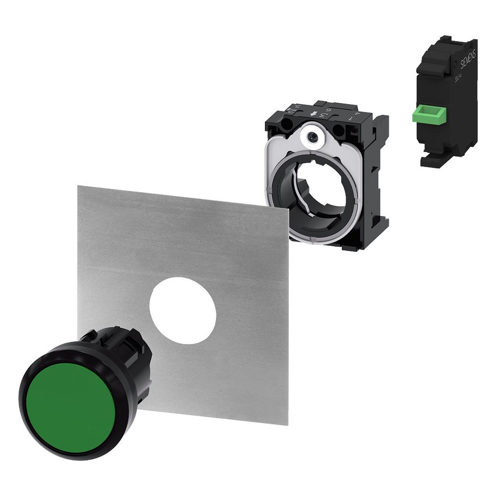 Siemens SIRIUS ACT Drucktaster flach 22,3mm rund Grün Kunststoff Frontring s... SIEMENS-3SU10000AB400AA0 4011209937819 (Abb. 11)