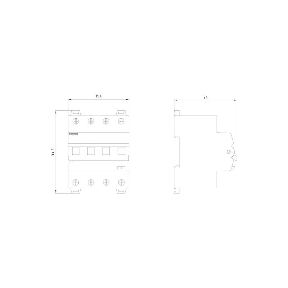 Siemens FI/LS-Schalter 4-polig B16 6kA 30mA Typ A 4TE 400V 5SU1346-6FP16... SIEMENS-5SU13466FP16 4001869578118 (Abb. 4)