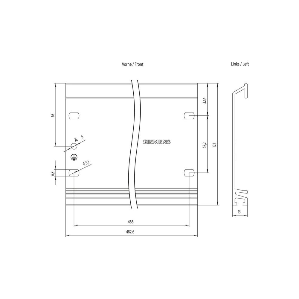 Siemens SIMATIC S7-300 Profilschiene Aluminium 482,6x122mm 6ES73901AE800AA0... SIEMENS-6ES73901AE800AA0 4025515061885 (Abb. 4)