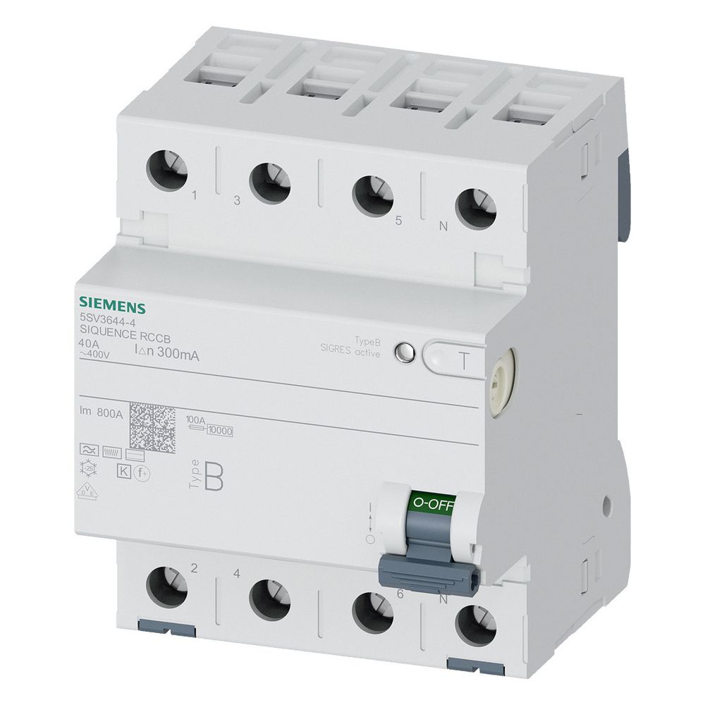 Siemens FI-Schutzschalter 5SV3644-4 Sentron Typ B 40A 300mA 4-polig 4TE 400V... SIEMENS-5SV36444 4001869549071 (Abb. 8)