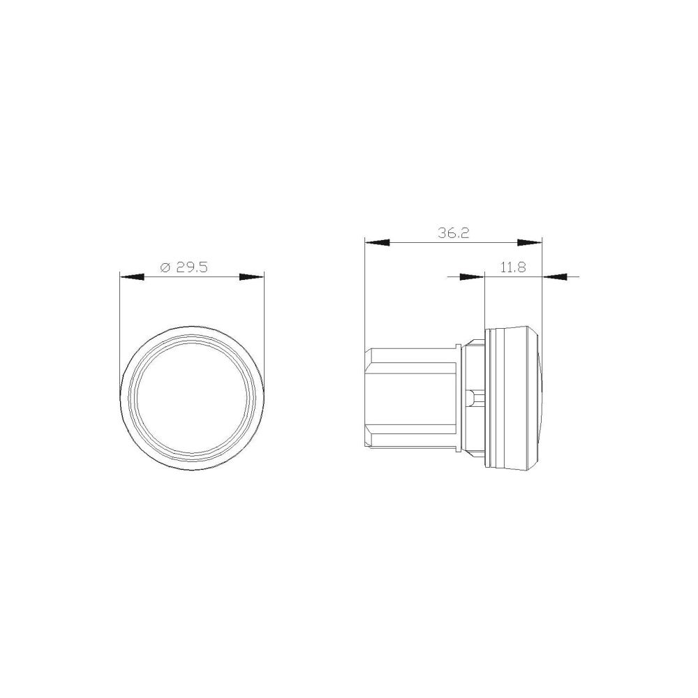 Siemens Leuchtmelder rund hoch weiß 22,3mm IP67/IP69K Kunststoff schwarz 3SU1... SIEMENS-3SU10516AA600AA0 4011209946460 (Abb. 2)