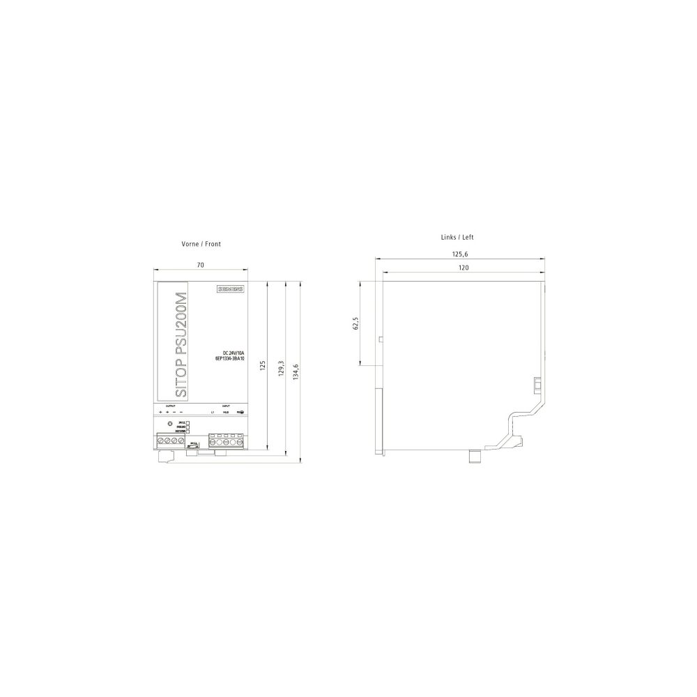 Siemens Stromversorgung SITOP PSU200M 6EP13343BA10, 240W, 24V, 10A, IP20, 125x70x... SIEMENS-6EP13343BA10 4025515152880 (Abb. 3)