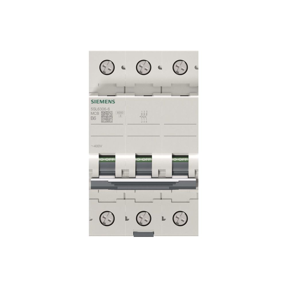 Siemens Leitungsschutzschalter 5SL63066 3-polig B 6A 6kA 400V 3TE... SIEMENS-5SL63066 4001869388830 (Abb. 2)