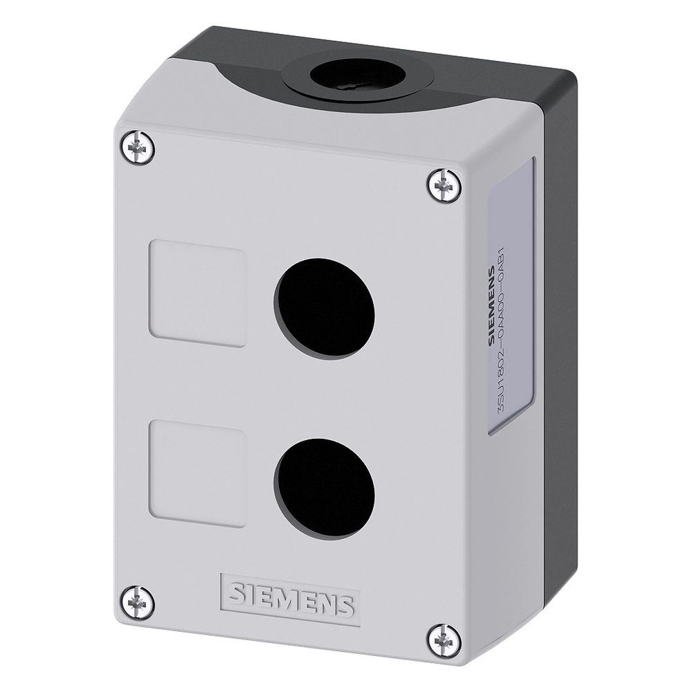 Siemens Aufbaugehäuse für Befehlsgeräte 2-fach Kunststoff grau 22,3mm 114x85x... SIEMENS-3SU18020AA000AB1 4011209969339 (Abb. 4)