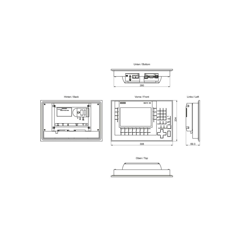 Siemens SIMATIC KP700 Comfort Panel 7" TFT 800x480 24 Funktionstasten IP65 6A... SIEMENS-6AV21241GC010AX0 4025515079057 (Abb. 3)
