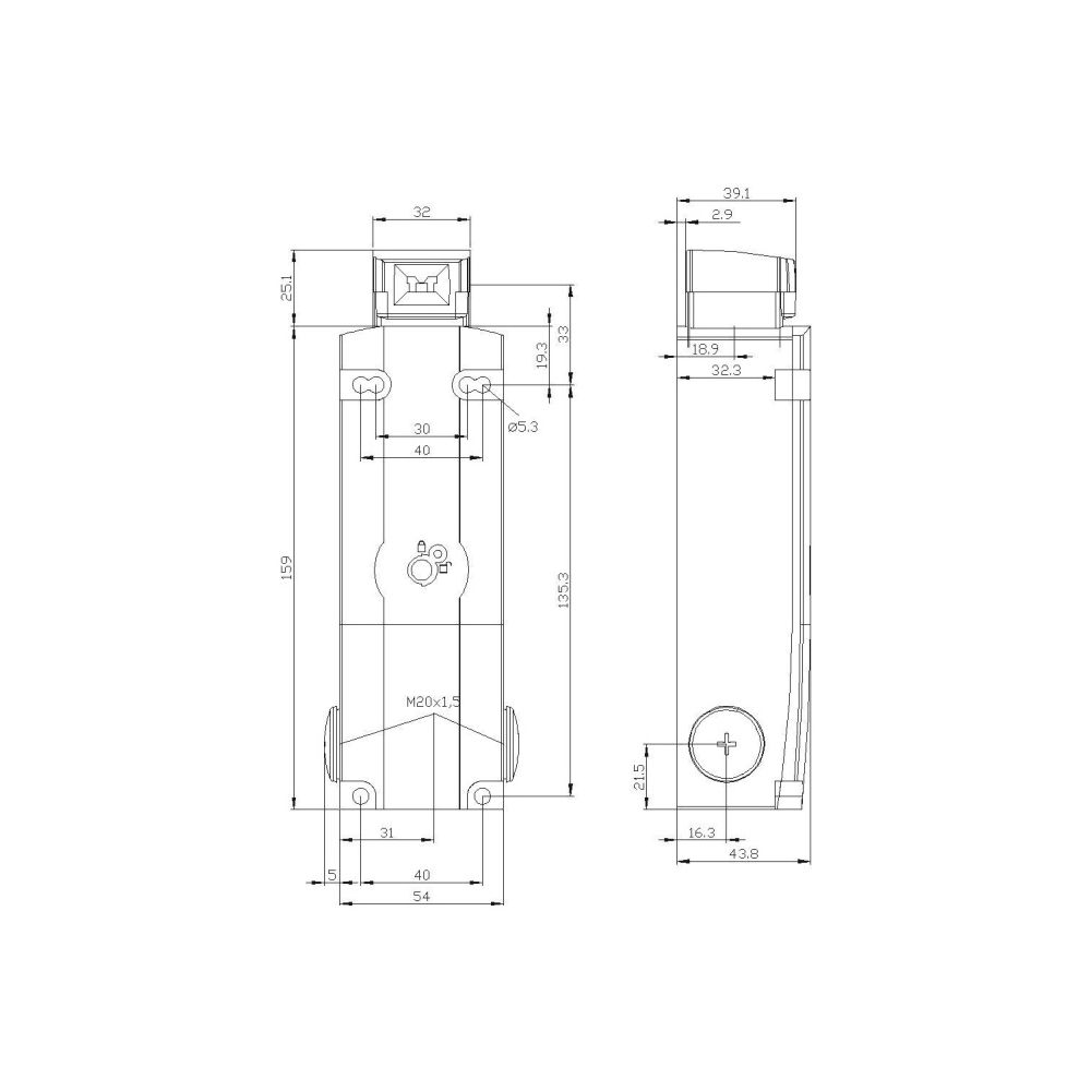 Siemens Positionsschalter mit Zuhaltung 2600N Metall lackiert 185x54x43,5mm IP66/... SIEMENS-3SE53120SD11 4011209682955 (Abb. 3)