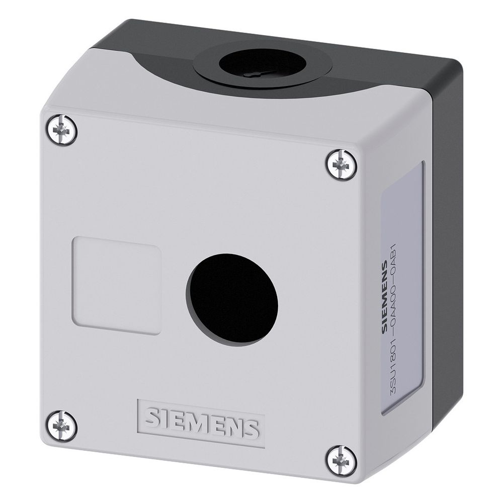 Siemens Aufbaugehäuse für Befehlsgeräte 1-fach 22,3mm Kunststoff Grau 85x85x6... SIEMENS-3SU18010AA000AB1 4011209968264 (Abb. 4)