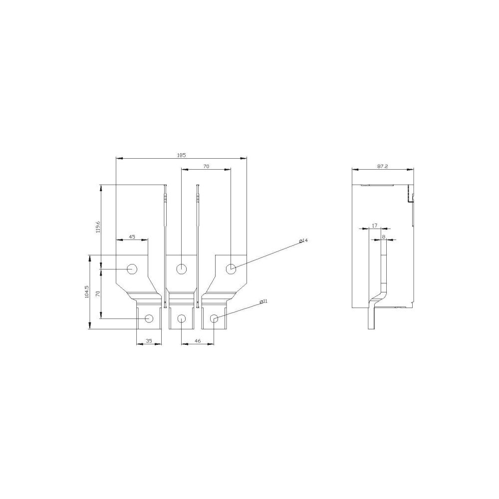 Siemens Anschlussverbreiterung frontseitig für Leistungsschalter 3VA9483-0QC00... SIEMENS-3VA94830QC00 4042949007050 (Abb. 2)
