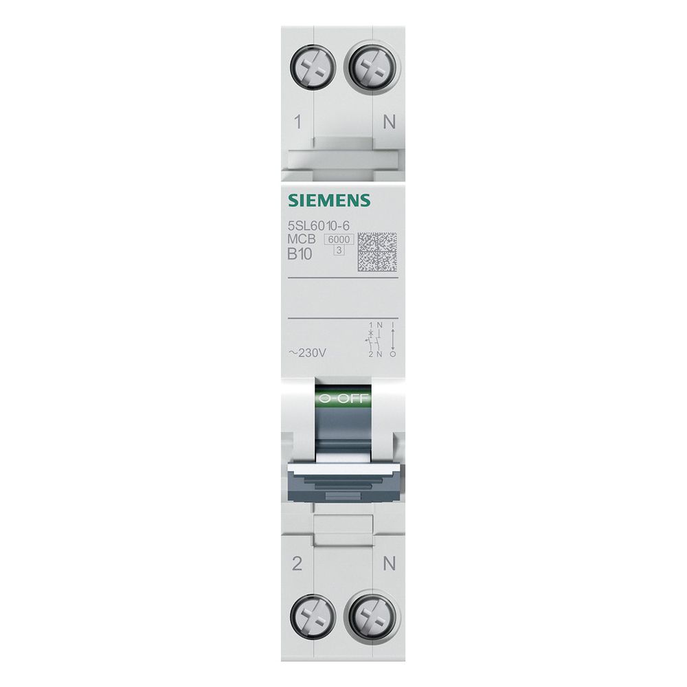 Siemens Leitungsschutzschalter 5SL6010-6 1+N-polig 1TE B10 10A 230V 6kA... SIEMENS-5SL60106 4001869533810 (Abb. 3)