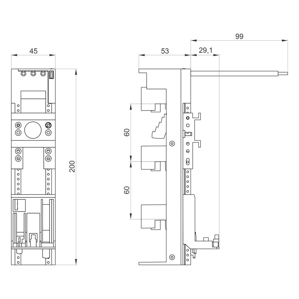 Siemens Geräteadapter 8US1251-5DS10 S00 25A für 60mm Sammelschienensystem 45mm Br... SIEMENS-8US12515DS10 4011209841970 (Abb. 2)