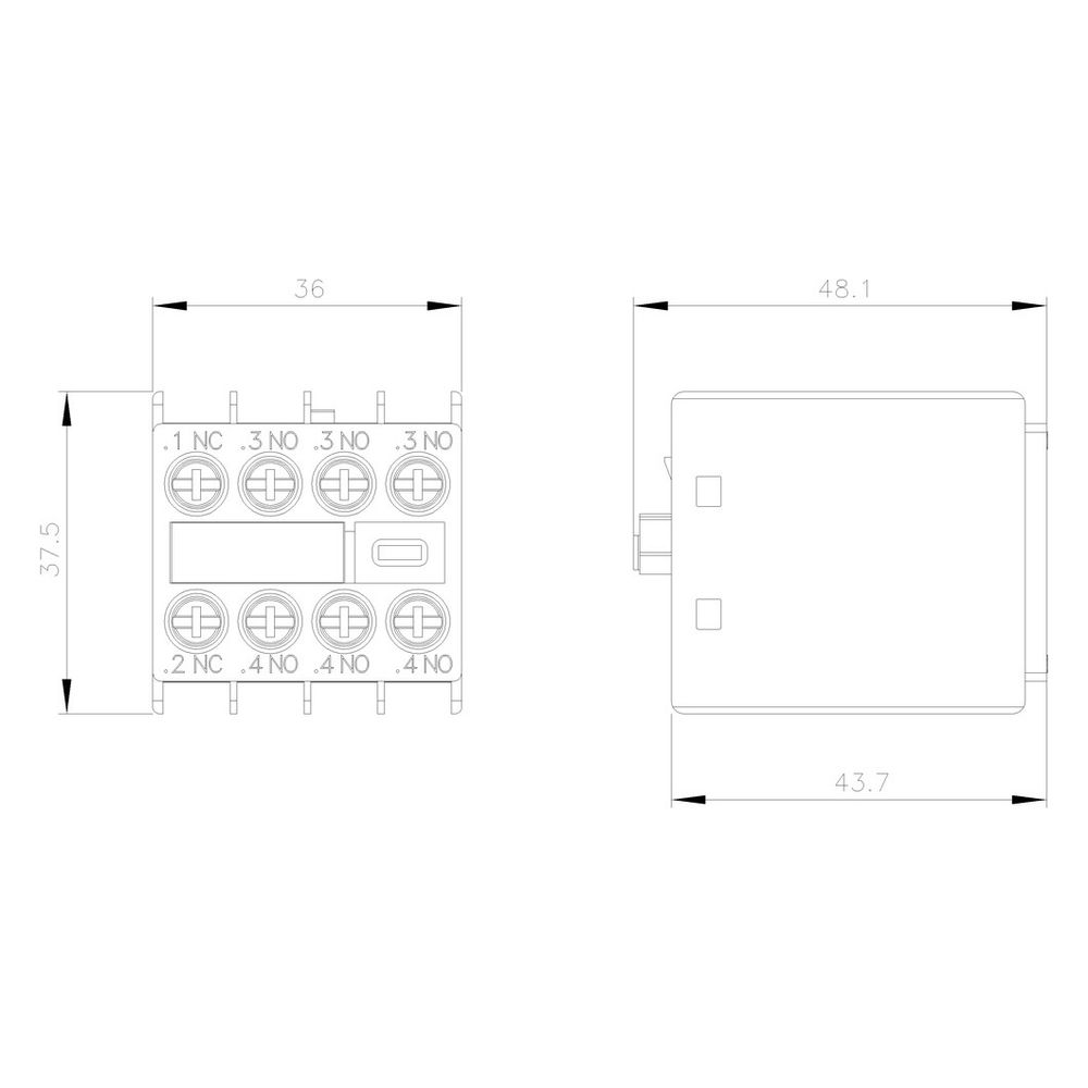 Siemens Hilfsschalterblock 3S+1Ö mit Schraubanschluss für Schütze S00/S0 3RH29111... SIEMENS-3RH29111HA31 4011209829350 (Abb. 6)