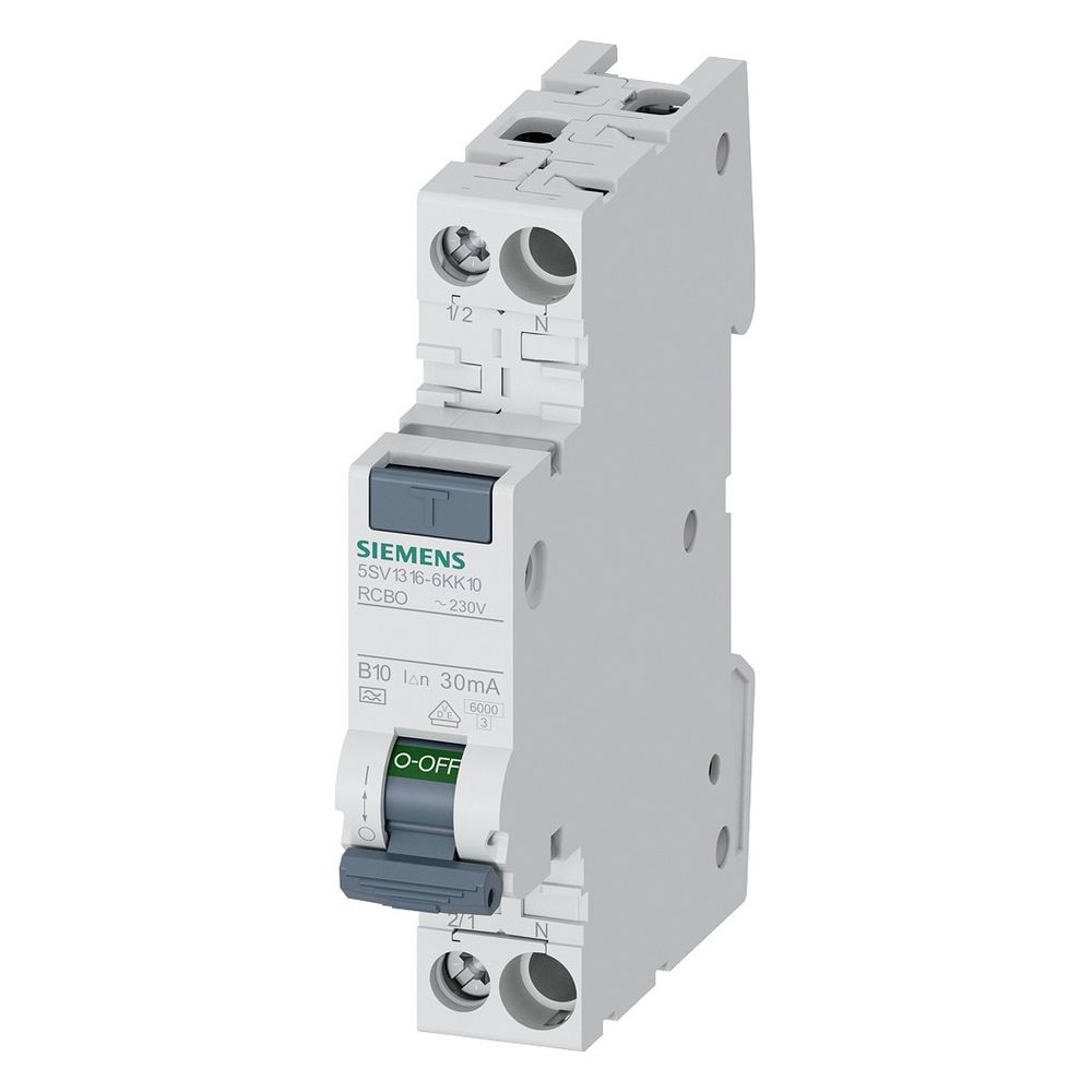 Siemens FI/LS-Schalter 5SV1 1 TE Typ A B10 30mA 6kA 230V 5SV1316-6KK10... SIEMENS-5SV13166KK10 4001869557755 (Abb. 6)