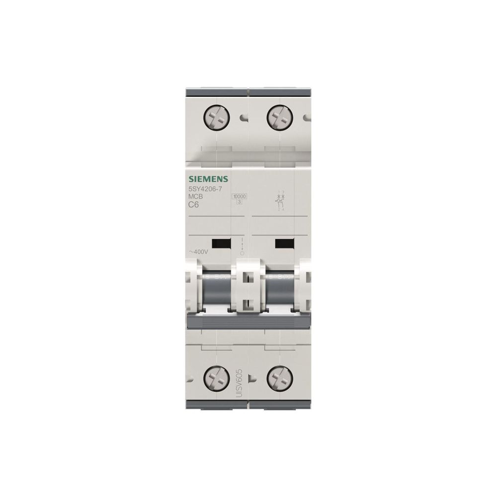 Siemens Leitungsschutzschalter 5SY42067 2-polig C 6A 10kA 400V Einbautiefe 70mm... SIEMENS-5SY42067 4001869181622 (Abb. 3)