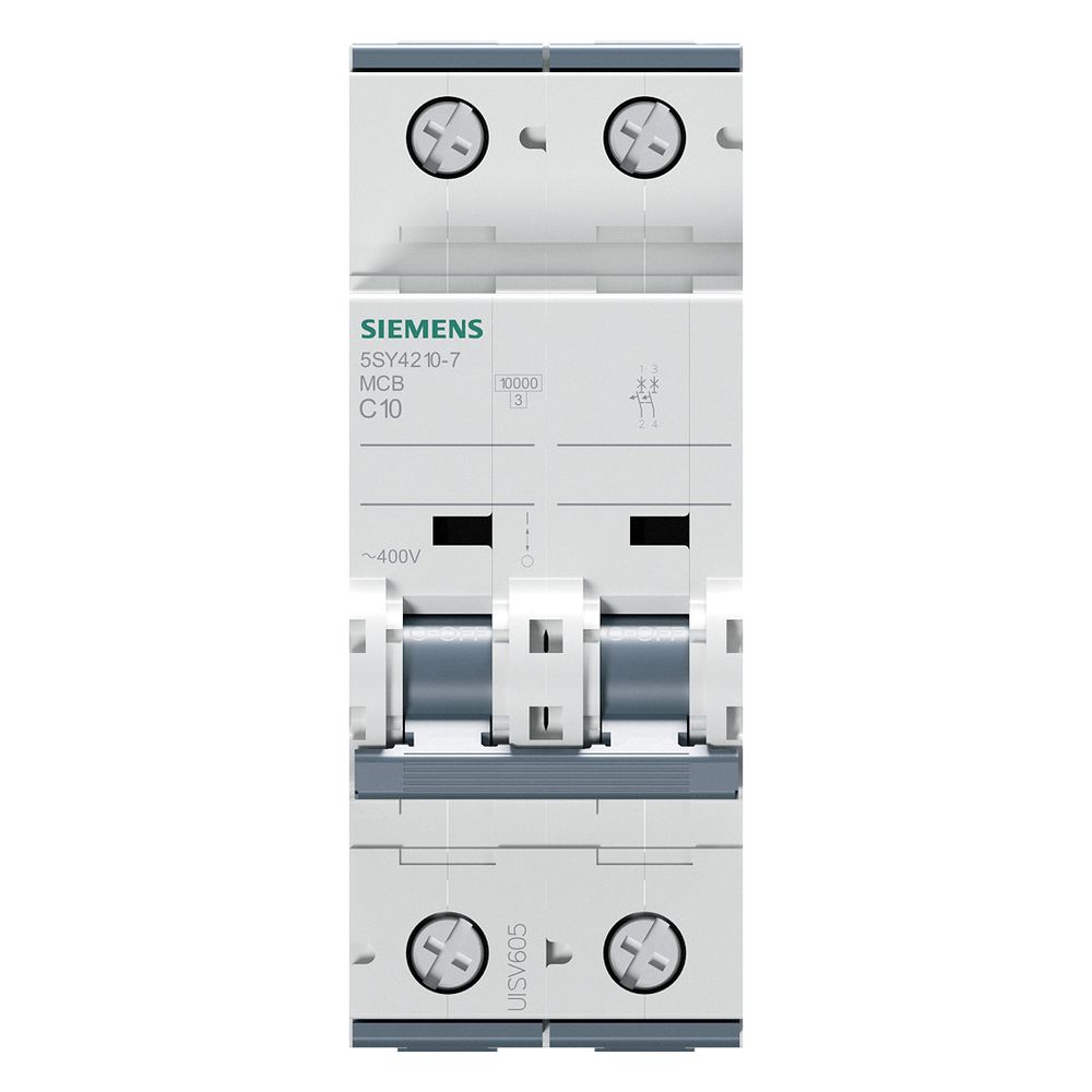 Siemens Leitungsschutzschalter 5SY42107 2-polig C 10A 400V 10kA Einbautiefe 70mm... SIEMENS-5SY42107 4001869181646 (Abb. 9)