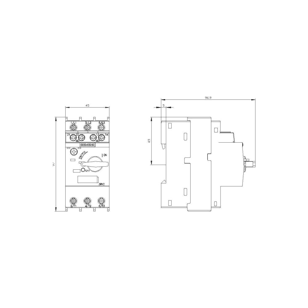 Siemens Motorschutzschalter SIRIUS 3RV2021-4DA15 18-25A 11kW 3-polig IP20 Schraub... SIEMENS-3RV20214DA15 4011209841307 (Abb. 3)