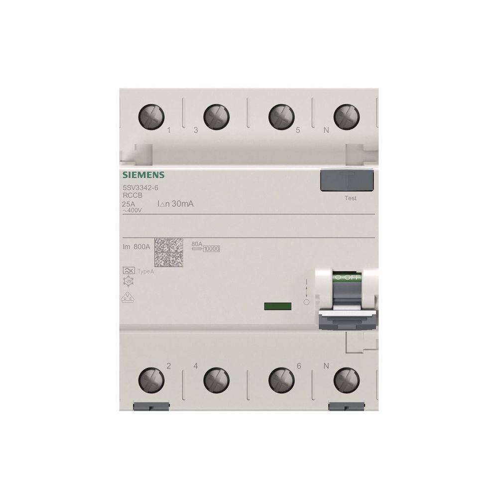 Siemens FI-Schutzschalter 5SV3 4-polig 25A 30mA Typ A 400V 4TE 5SV3342-6... SIEMENS-5SV33426 4001869427768 (Abb. 3)