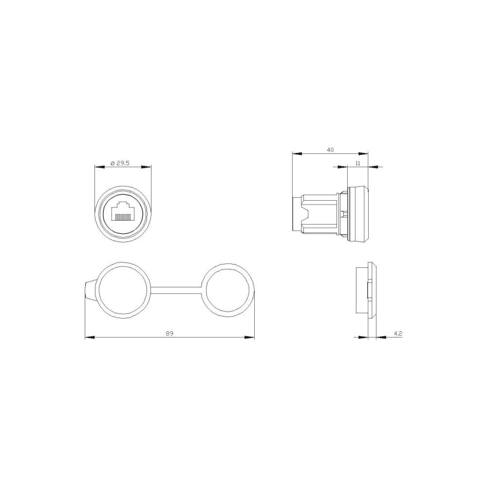 Siemens 3SU1950-0GB80-0AA0 3SU19500GB800AA0 RJ45-Anschluss 22mm... SIEMENS-3SU19500GB800AA0 4047621045771 (Abb. 3)