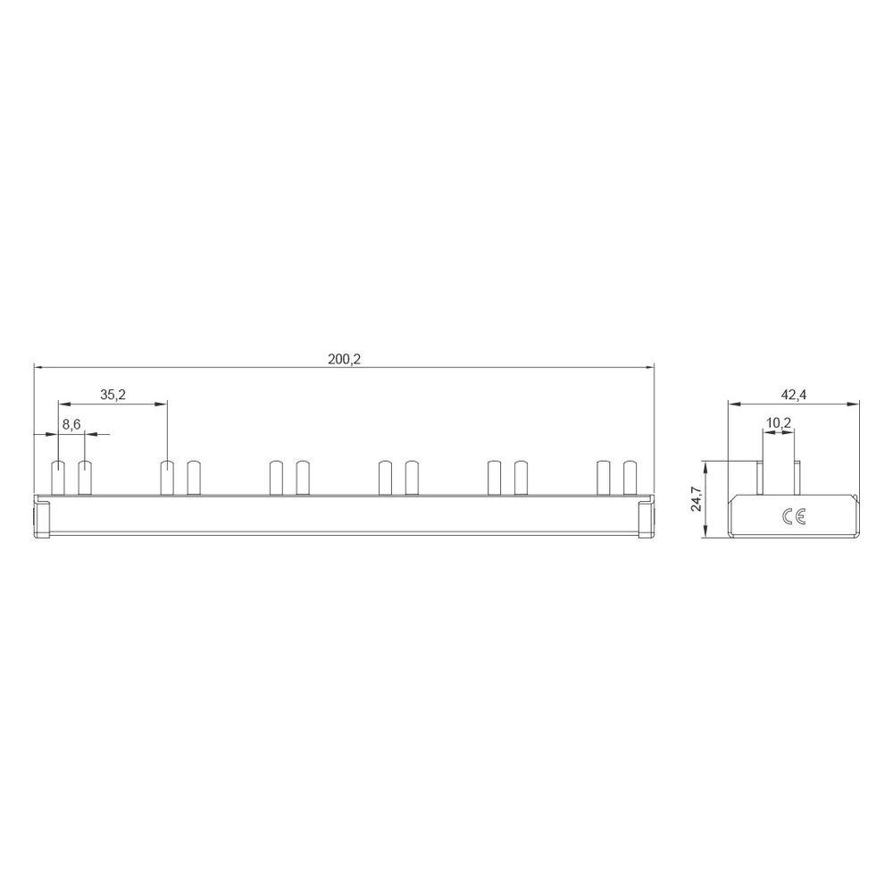 Siemens Stiftsammelschiene 10mm2 3p/N für 6x AFDD und 6x 1p FI/LS 12TE 5ST3675-0... SIEMENS-5ST3675-0 4001869566641 (Abb. 3)