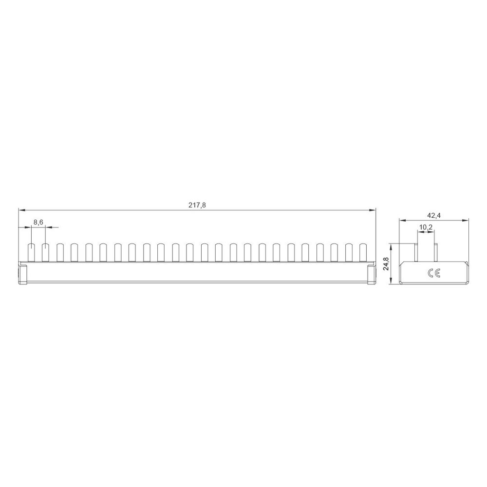 Siemens Stiftsammelschiene 10mm2 1p/N für 12x AFDD-LS 12TE 218mm 5ST3674-0... SIEMENS-5ST36740 4001869566603 (Abb. 5)