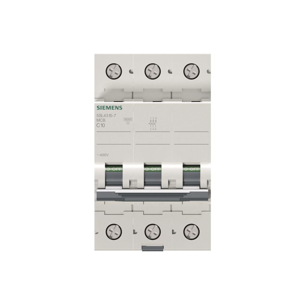Siemens Leitungsschutzschalter 5SL4 3-polig C 10A 10kA 400V 3TE 5SL4310-7... SIEMENS-5SL43107 4001869440514 (Abb. 2)